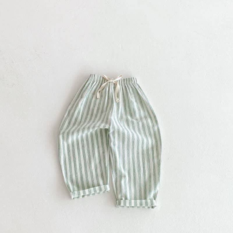 Baby Toddler Vertical Striped Minimalist Pants - Green - 5-7T - image 13