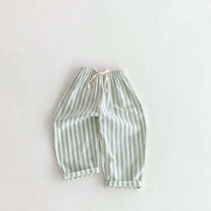 Baby Toddler Vertical Striped Minimalist Pants - Green - 5-7T - image 13