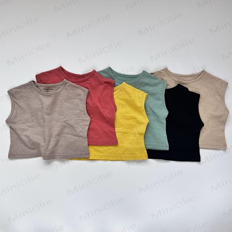 Body Toddler Solid Color Stripe Tank Top - image 3