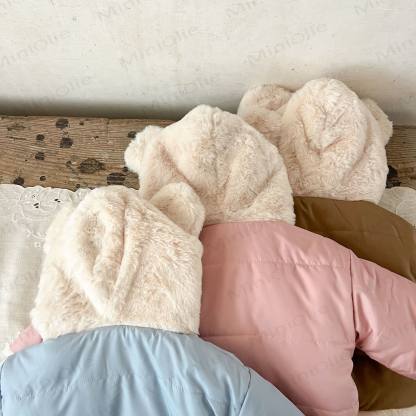 Baby Fleece Lined Solid Color Hooded Jacket - image 9