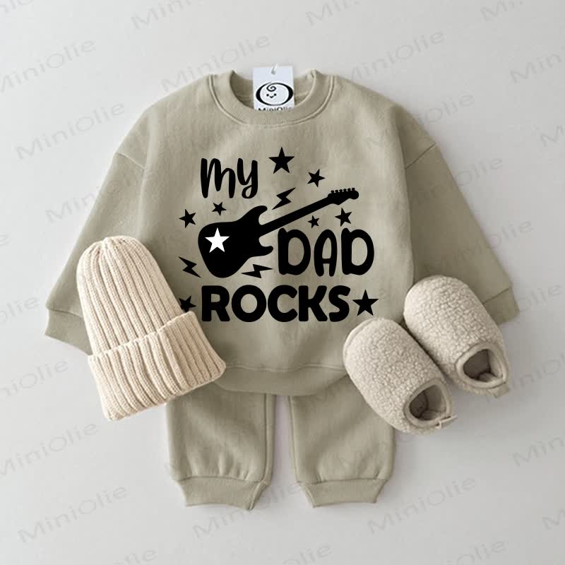 MY DAD ROCKS Baby Sweatshirt 2-piece Grey Green Set - Grey Green - 2-3T - image 1