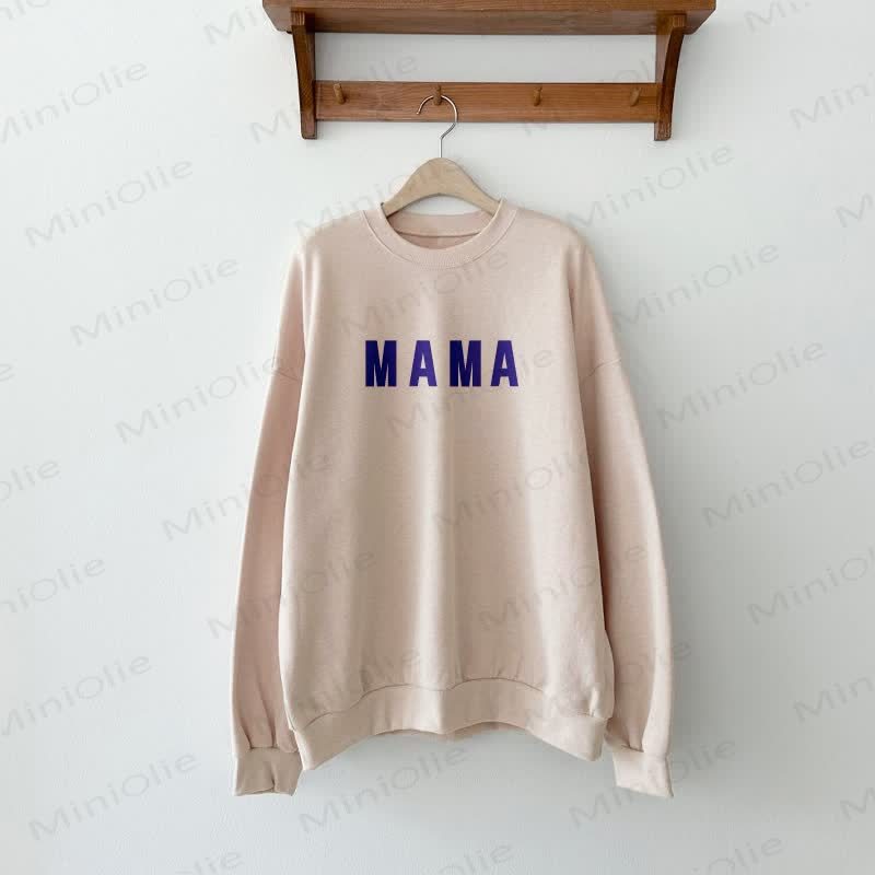 MAMA/MAMA'S BOY Mommy and Me Sweatshirt/Set - Beige - Mom Sweatshirt: L - image 3