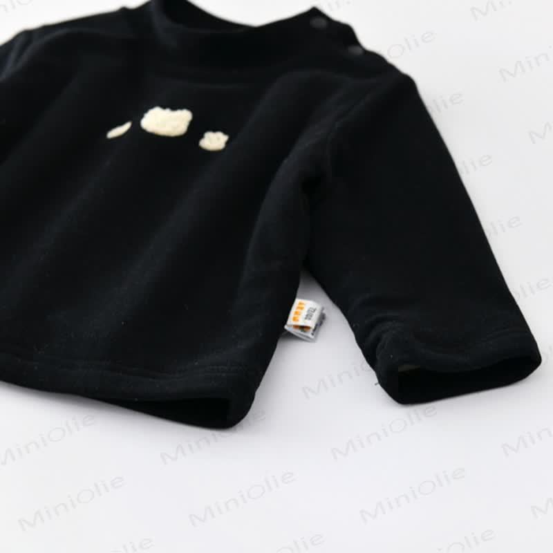 Baby Todder Quilted Sherpa Trim Overalls or Black Sweatshirt - image 9