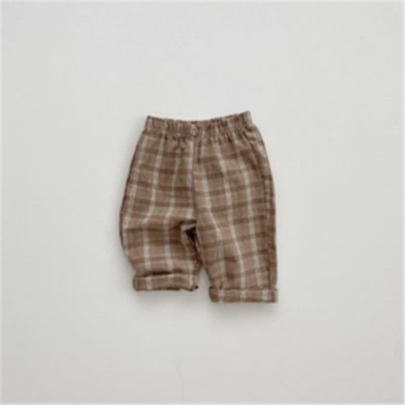 Baby British Style Plaid Pants - Brown - 2-3T - image 10