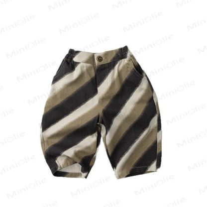 Baby Toddler Beige Coffee Stripe Loose Pants - image 3