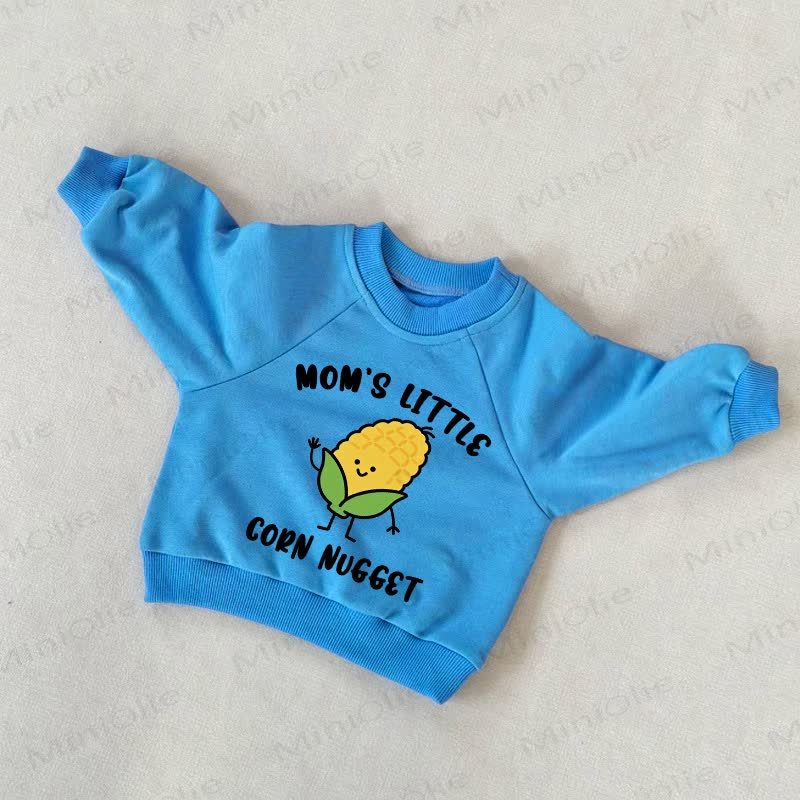 MOM'S LITTLE CORN NUGGET Baby Toddler Blue Sweatshirt - Blue - 3-5T - image 1