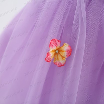 Toddler Flower Tulle Bow Suspenders Dress - image 5