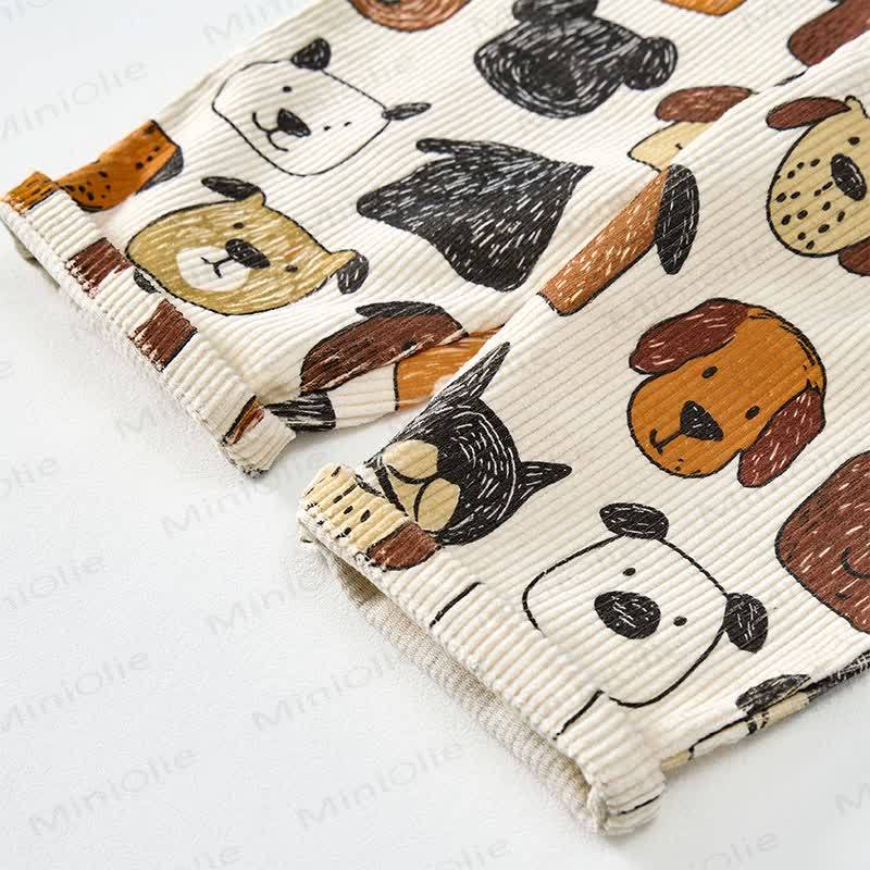 Baby Toddler Cartoon Dog Print Beige Overalls - image 5