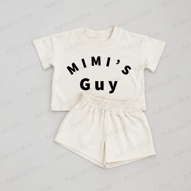 MIMI'S GUY Baby White Tee and Shorts 2-piece Set - White - 2-3T - image 1
