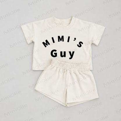 MIMI'S GUY Baby White Tee and Shorts 2-piece Set - White - 2-3T - image 1