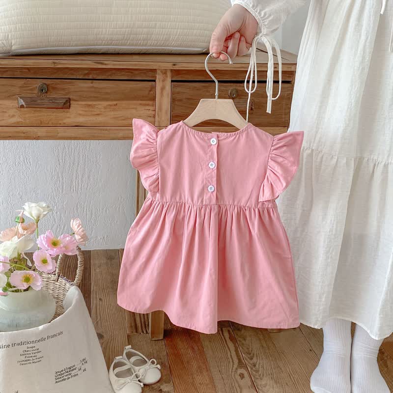 Toddler Embroidered Strawberry Ruffle Sleeves Dress - image 18