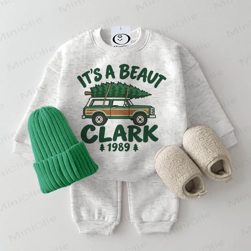 IT'S A BEAUT CLARK 1989 Baby Sweatshirt 2-piece Set - Light Grey - 2-3T - image 4