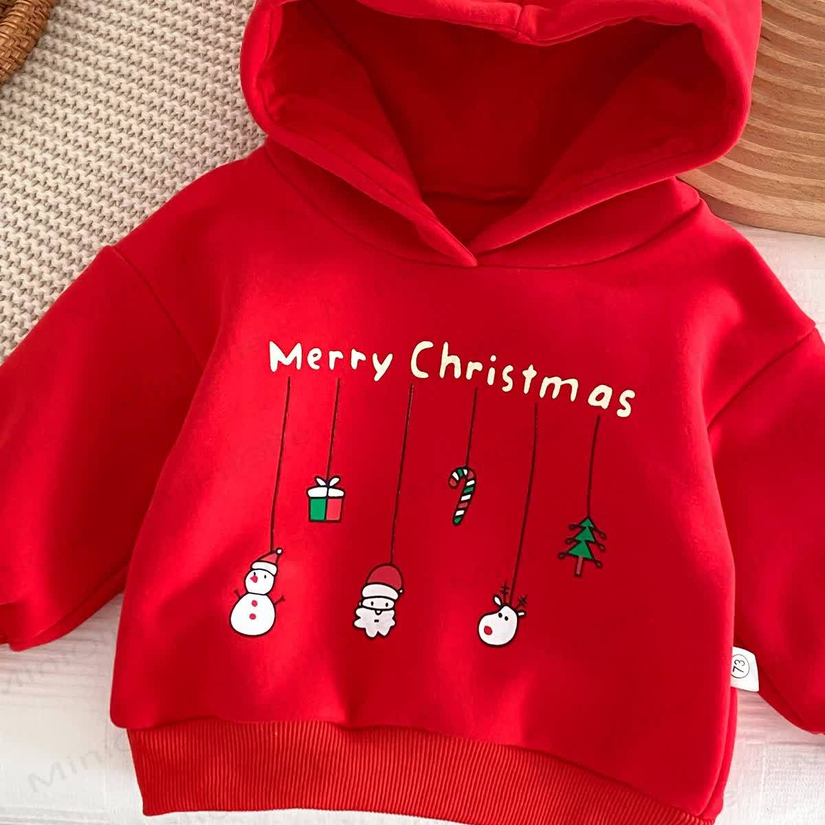 MERRY CHRISTMAS Baby Snowman Elk Santa Claus Hoodie - image 15