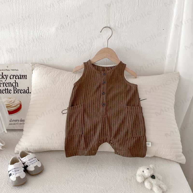 Baby Sleeveless Vertical Stripe Romper  - image 11