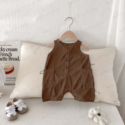 Baby Sleeveless Vertical Stripe Romper  - image 11