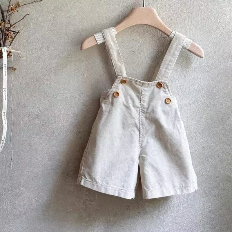 Toddler Baby Vintage Pliad Shirt/Corduroy Overall - Beige Overalls - 4-5T - image 4