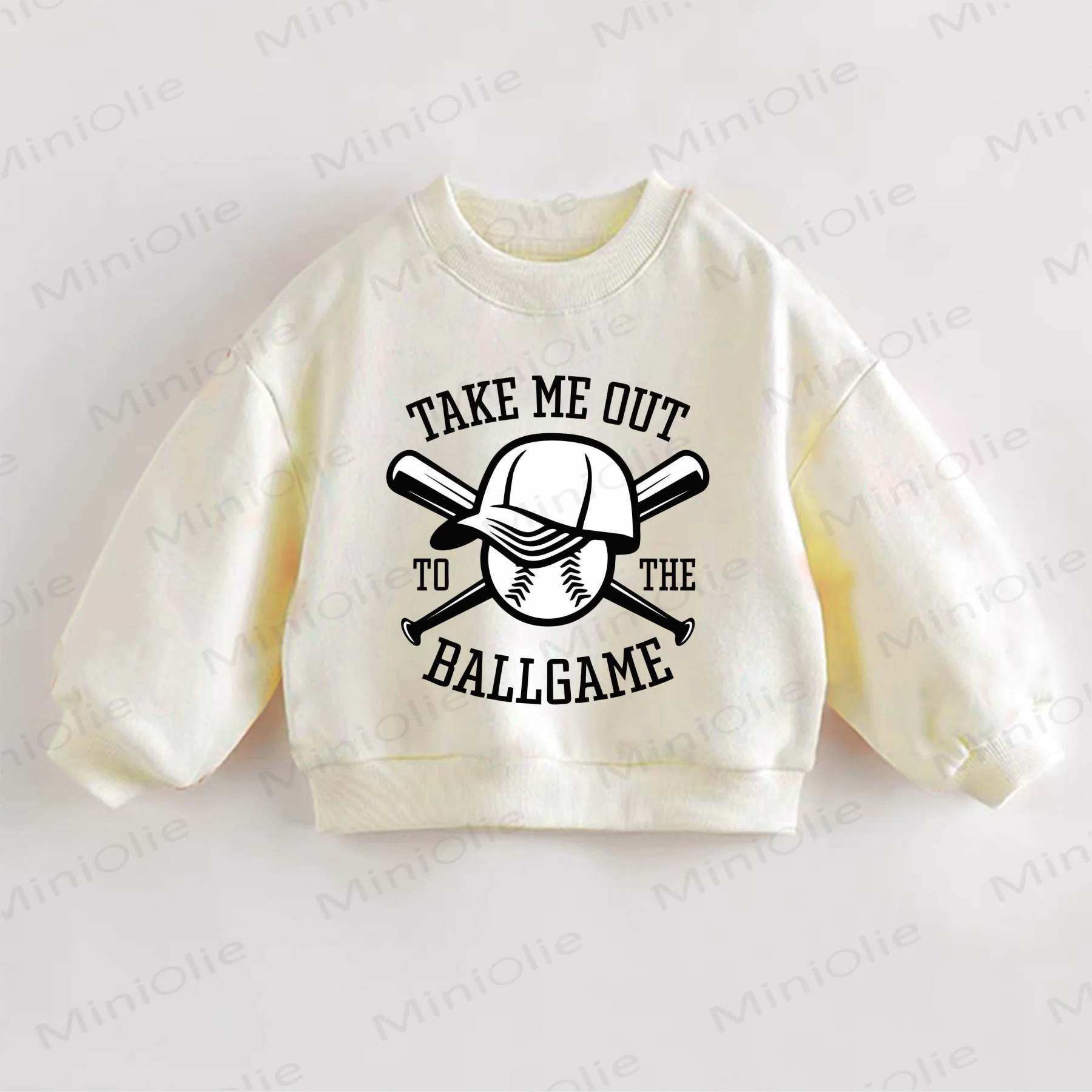 TAKE ME OUT TO THE BALLGAME Baby Toddler Sweatshirt - Cream - 3-5T - image 1