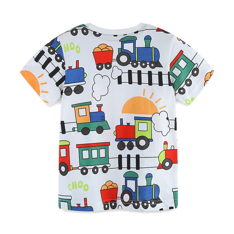 Baby Toddler Boy Cartoon Train White T-Shirt - image 3