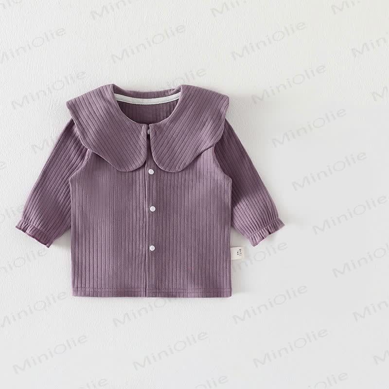 Baby Solid Color Shawl Cardigan T-shirt - Purple - 2-3T - image 3