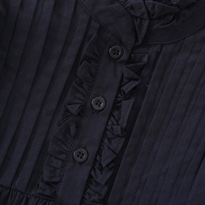 Toddler Kid Dark Blue Solid Color Dress - image 3