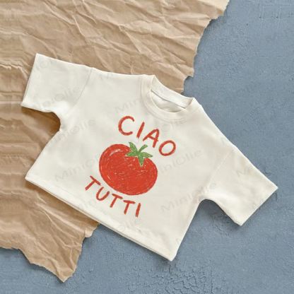 CIAO TUTTI Baby White Tomato Summer Casual T-Shirt - White - 2-3T - image 1
