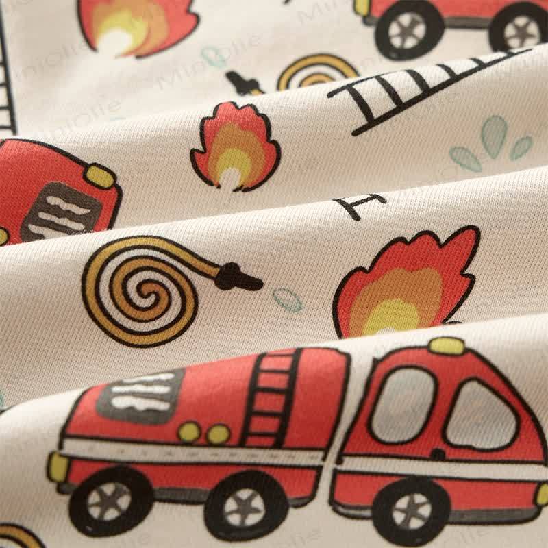 Baby Cartoon Fire Truck Flame Print 2-piece Set - image 7