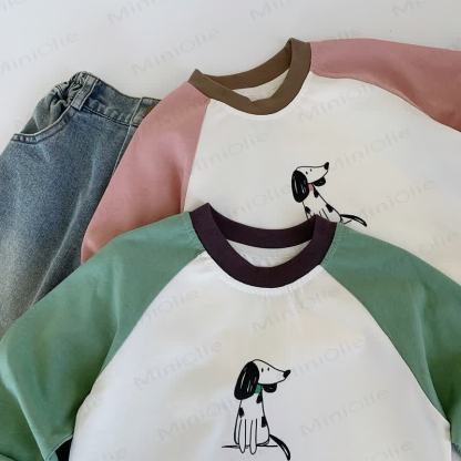 Kid Dalmatian Dog Raglan T-Shirt - image 5