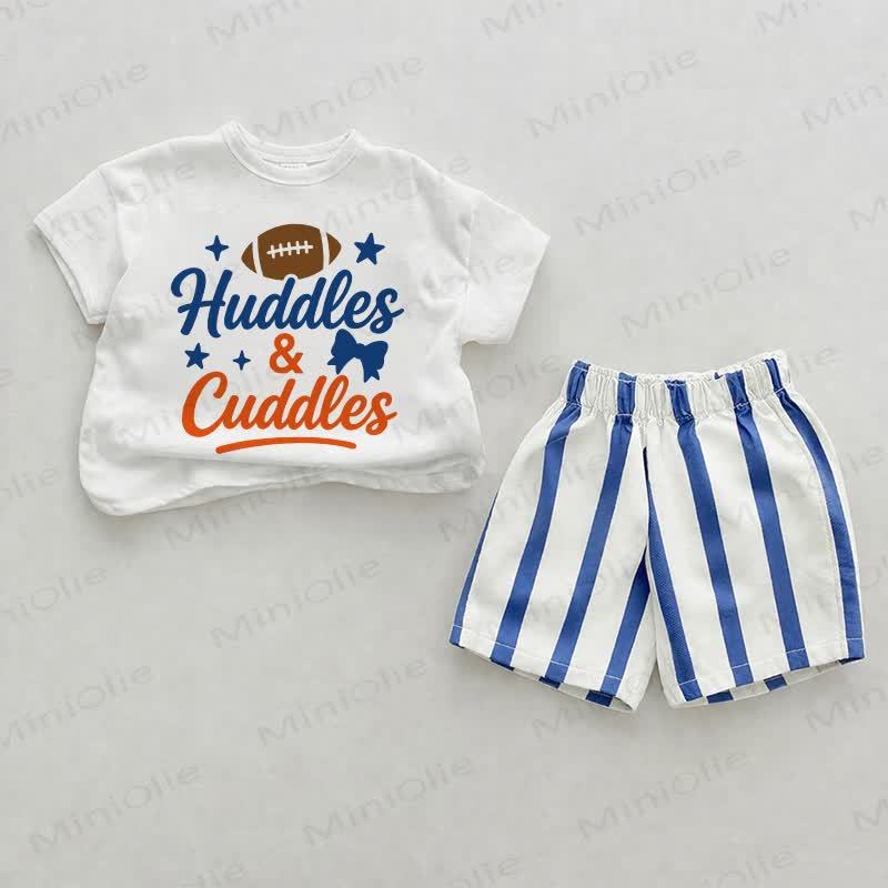 HUDDLES&CUDDLES Baby Girls Blue Vertical Striped 2-piece Set - White&Blue - 2-3T - image 1