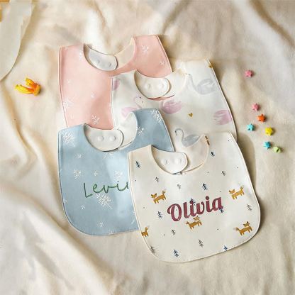 Personalized Baby Name Cartoon Print Bib - image 2
