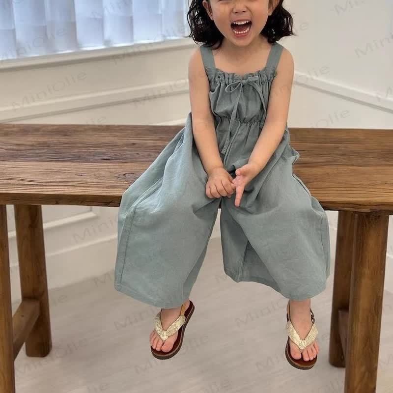 Toddler Solid Color Bow Vintage Overalls - image 4