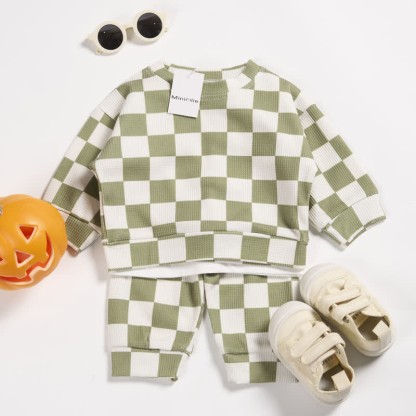 Baby Toddler Checkerboard Waffle 2-piece Set - image 9
