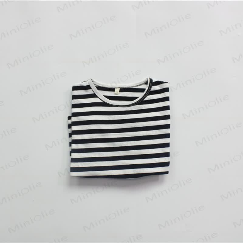 Kid Loose Striped Half-sleeved T-Shirt - Black - 10Y - image 6