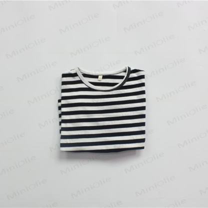 Kid Loose Striped Half-sleeved T-Shirt - Black - 10Y - image 6