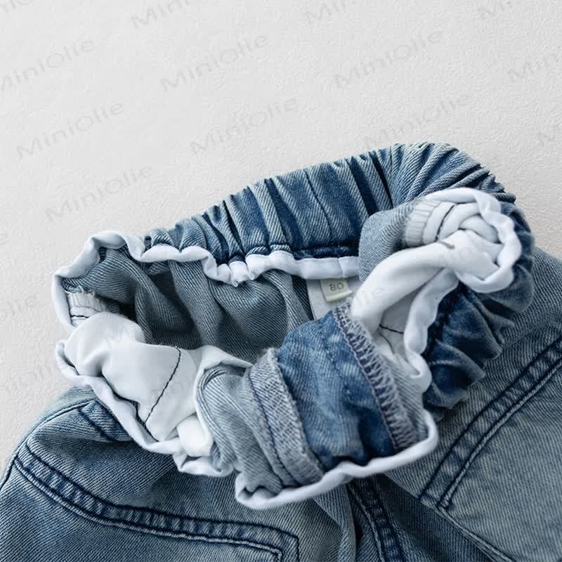 Toddler Solid Blue Denim Shorts - image 3