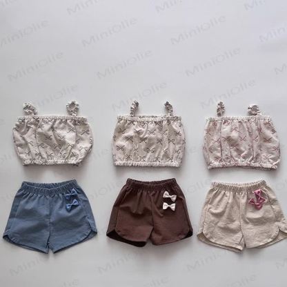 Baby Toddler Bow Plaid Linen Shorts - image 4