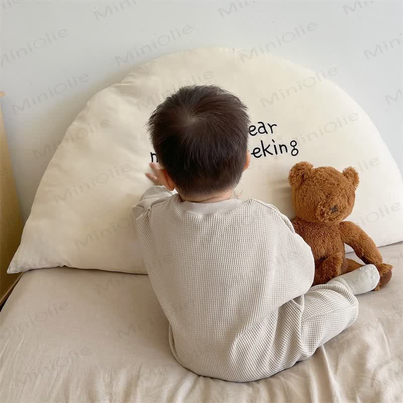 Baby Neutral Solid Color Casual Romper  - image 11