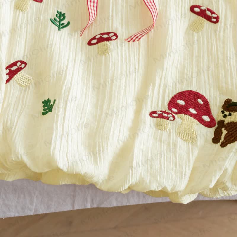 Toddler Girl Mushroom Embroidered Sleeveless Top and Shorts 2-piece Set - image 5