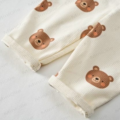 Baby Toddler Beige Bears Corduroy Pocket Overalls - image 5