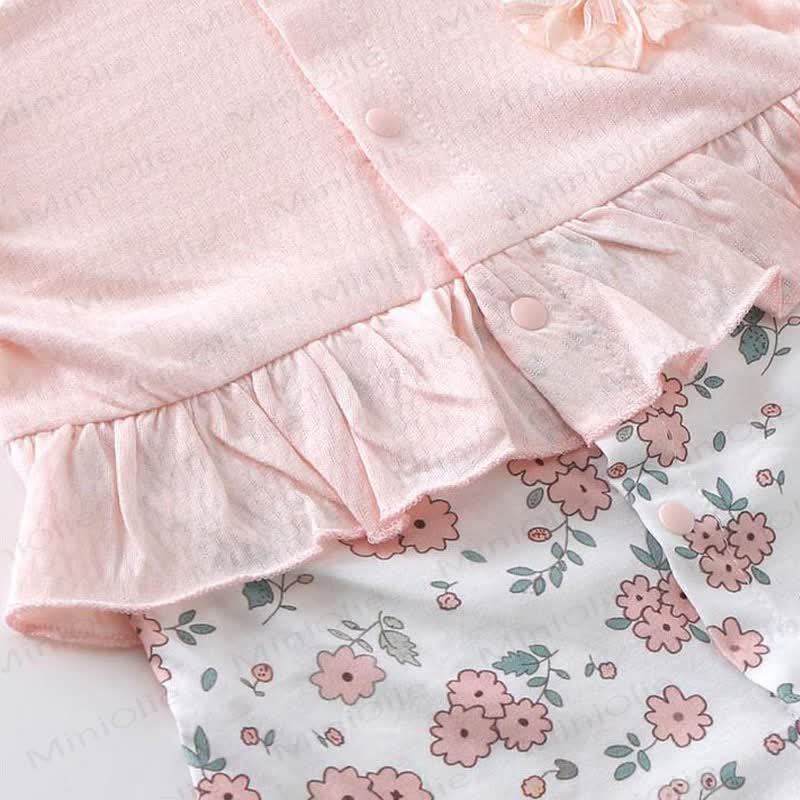 Baby Floral/Rabbit Ruffle Romper - image 9