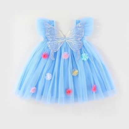 Toddler Butterfly Wings Tulle Dress - Blue - 5-7T - image 21
