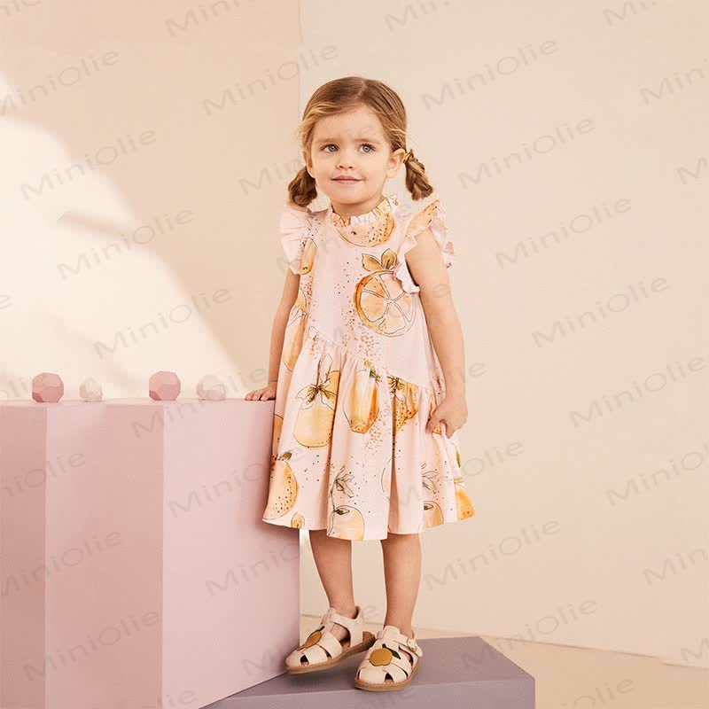 Toddler Kid Pink Orange Ruffled Dress - image 2