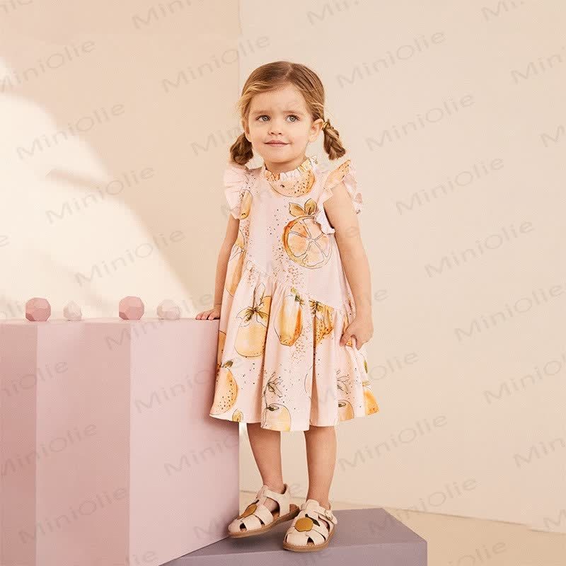 Toddler Kid Pink Orange Ruffled Dress - image 2
