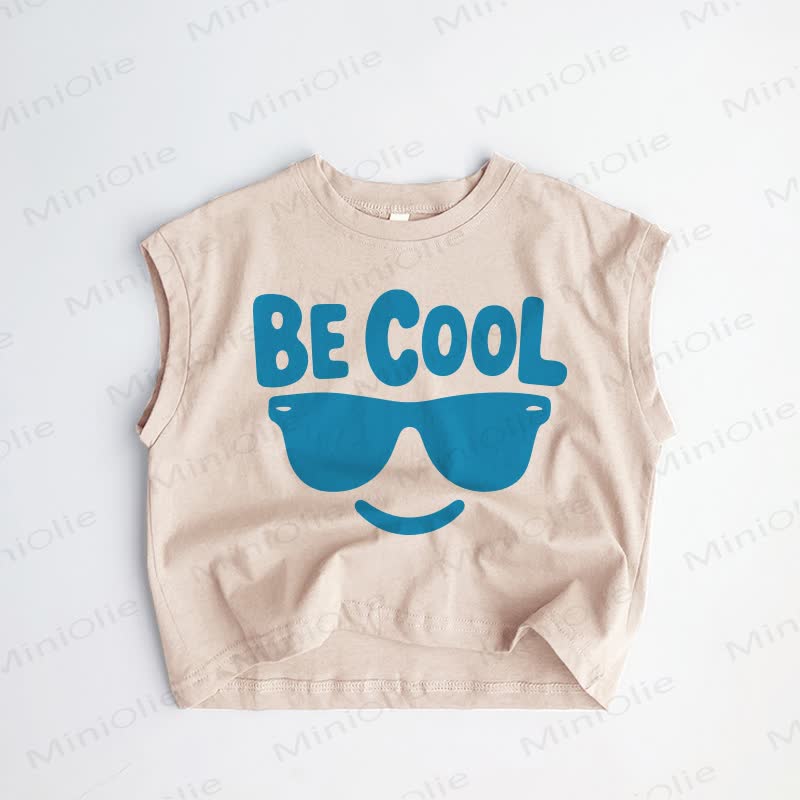 BE COOL Baby Toddler Boy Slogan Khaki Tank Top - Khaki - 3-4T - image 1