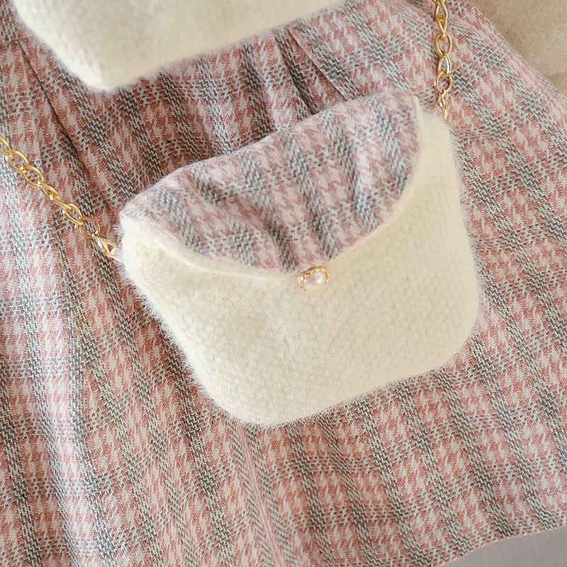 Toddler Plaid Dress and Cardigan with Bag - image 6