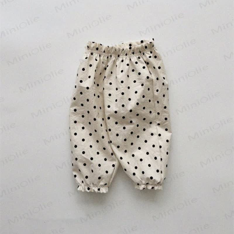 Toddler Tomato Dots Flower Plaid Pants - Black Dots - 7-9T - image 19