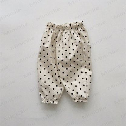 Toddler Tomato Dots Flower Plaid Pants - Black Dots - 7-9T - image 19
