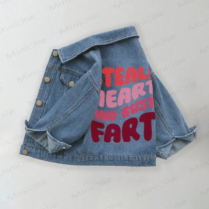 STEALING HEART AND BUSTING FARTS Toddler Kid Denim Jacket - Blue - 10-11T - image 1