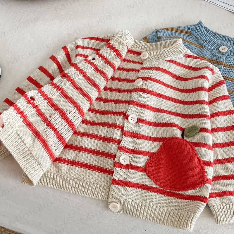 Baby Toddler Apple Striped Cardigan - image 11