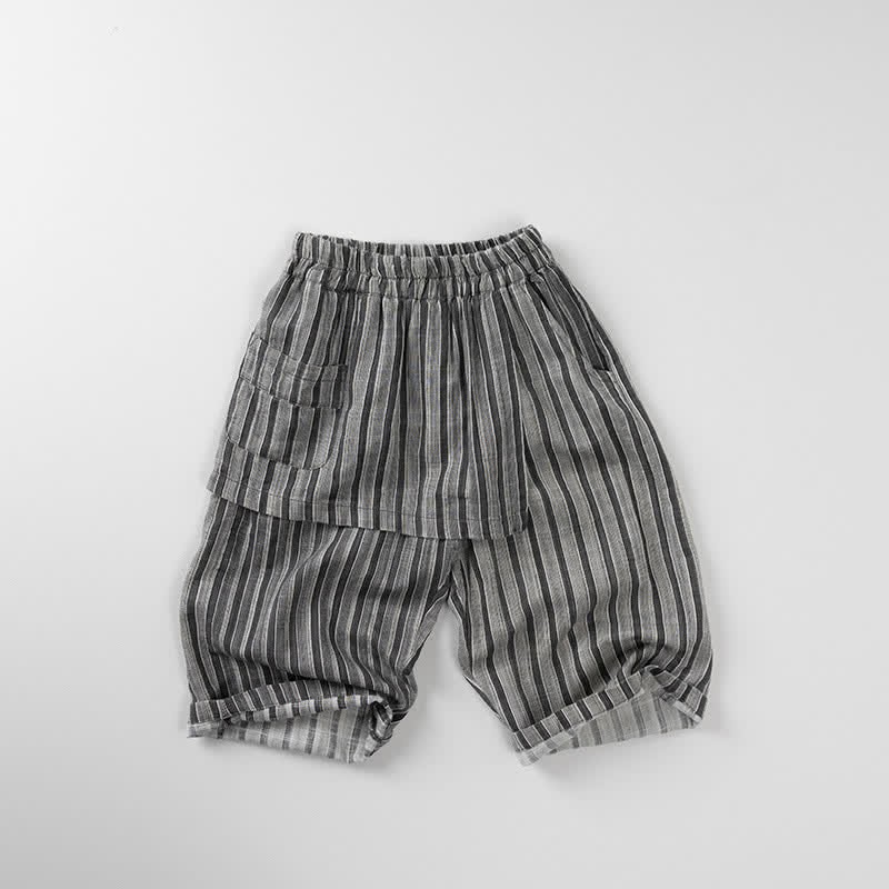 Toddler Vertical Striped Chic Design Pants - Grey - 8Y - image 6