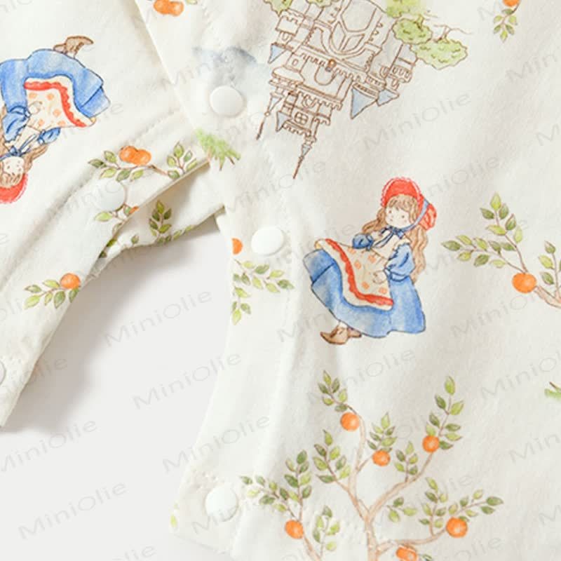Baby Cartoon Animal Print Ruffle Collar Romper - image 10